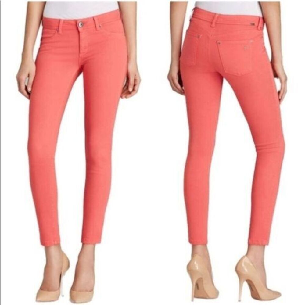 DL1961 Emma Leggings in spring wash coral Color Printed Skinny Jeans size 28